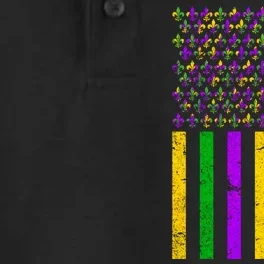 Crawfish Fleur-De-Lis Flag Mardi Gras Dry Zone Grid Performance Polo