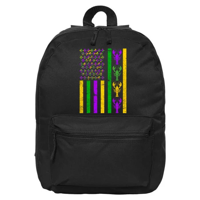 Crawfish Fleur-De-Lis Flag Mardi Gras 16 in Basic Backpack