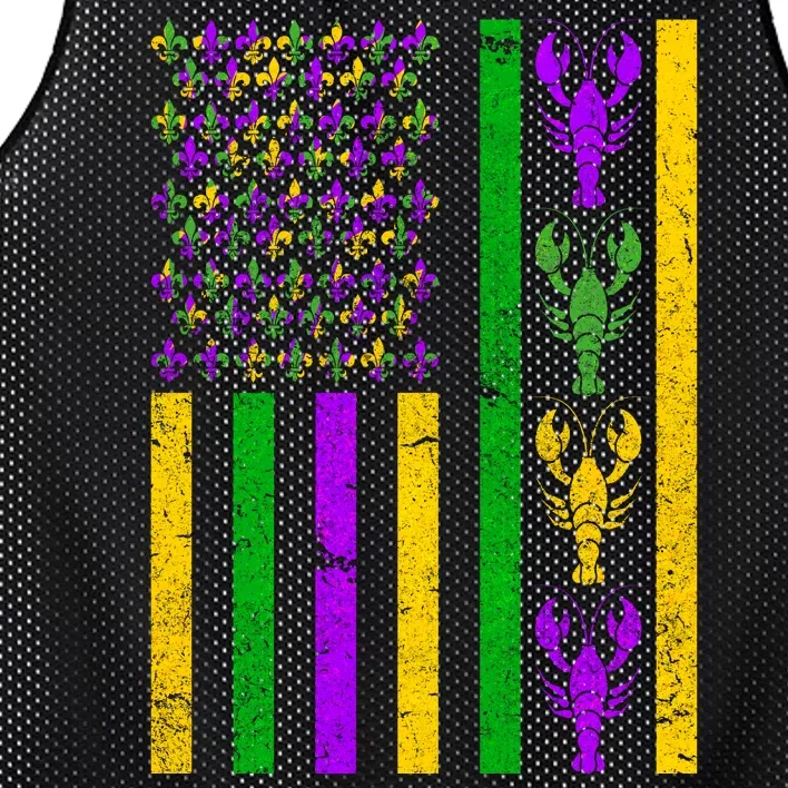 Crawfish Fleur-De-Lis Flag Mardi Gras Mesh Reversible Basketball Jersey Tank