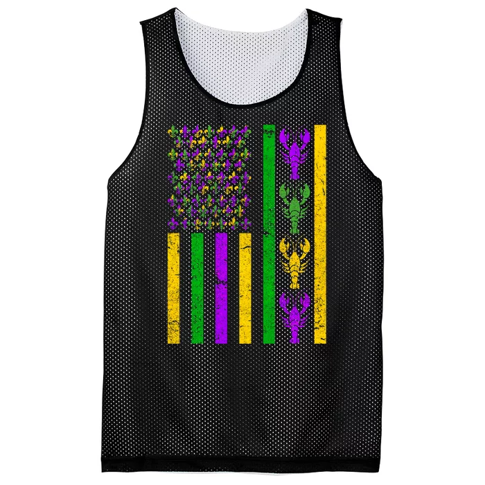 Crawfish Fleur-De-Lis Flag Mardi Gras Mesh Reversible Basketball Jersey Tank