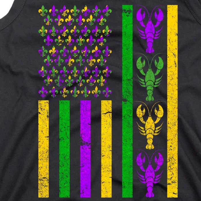 Crawfish Fleur-De-Lis Flag Mardi Gras Tank Top