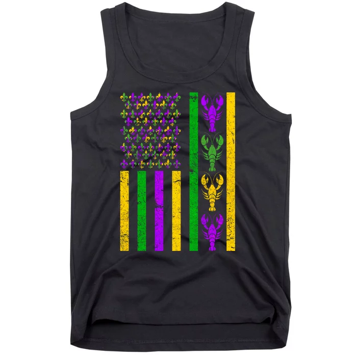 Crawfish Fleur-De-Lis Flag Mardi Gras Tank Top