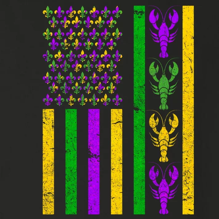 Crawfish Fleur-De-Lis Flag Mardi Gras Toddler Long Sleeve Shirt