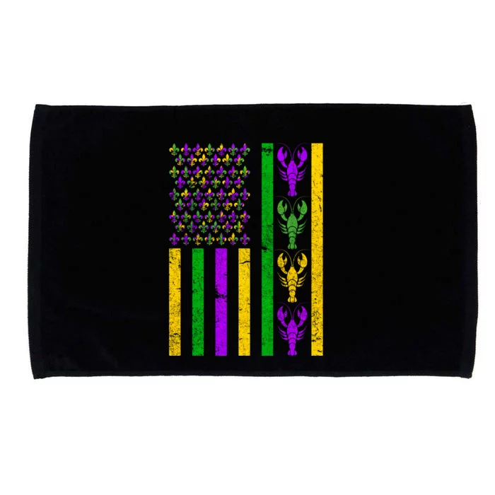 Crawfish Fleur-De-Lis Flag Mardi Gras Microfiber Hand Towel