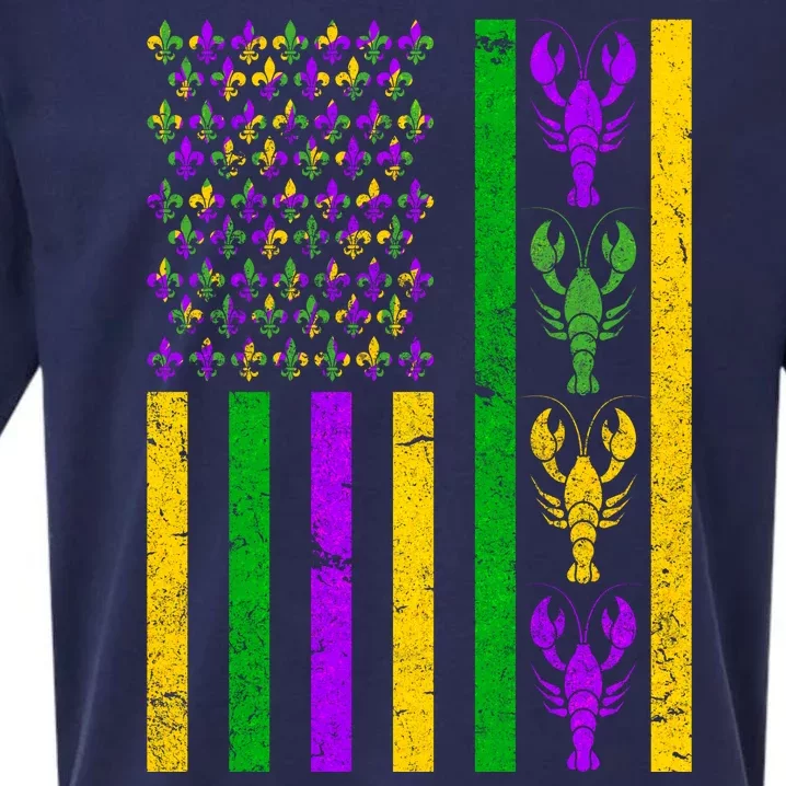 Crawfish Fleur-De-Lis Flag Mardi Gras Sueded Cloud Jersey T-Shirt