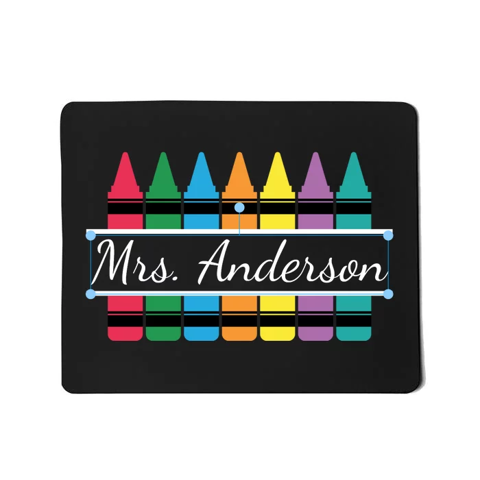 Crayon Customized Teacher Custom Personalize Name Mousepad