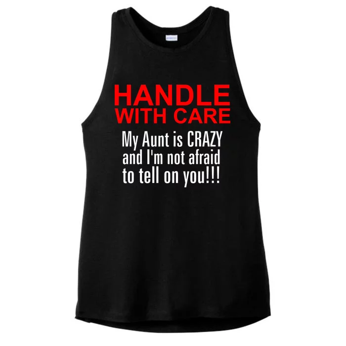 Crazy Aunt - Handle With Care Funny Ladies Tri-Blend Wicking Tank