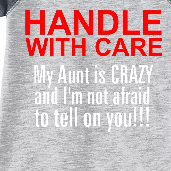 Crazy Aunt - Handle With Care Funny Infant Baby Jersey Bodysuit