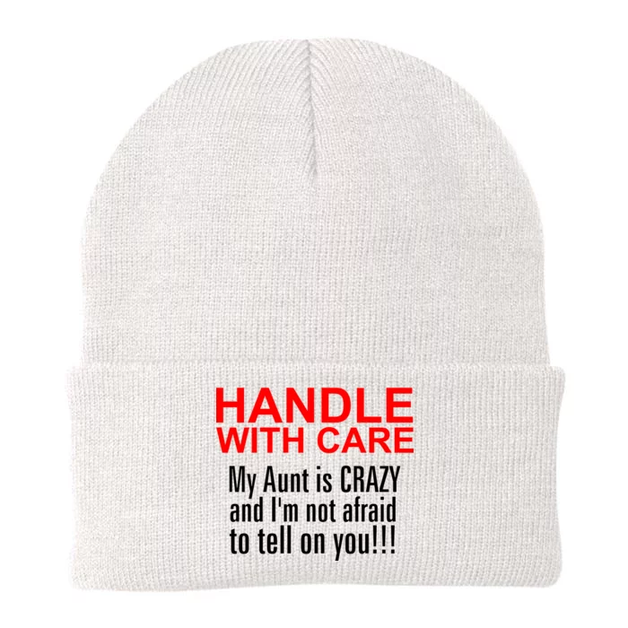 Crazy Aunt - Handle With Care Funny Knit Cap Winter Beanie