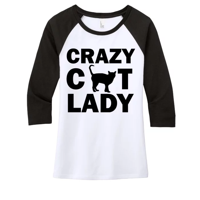 Crazy Cat Lady Women's Tri-Blend 3/4-Sleeve Raglan Shirt