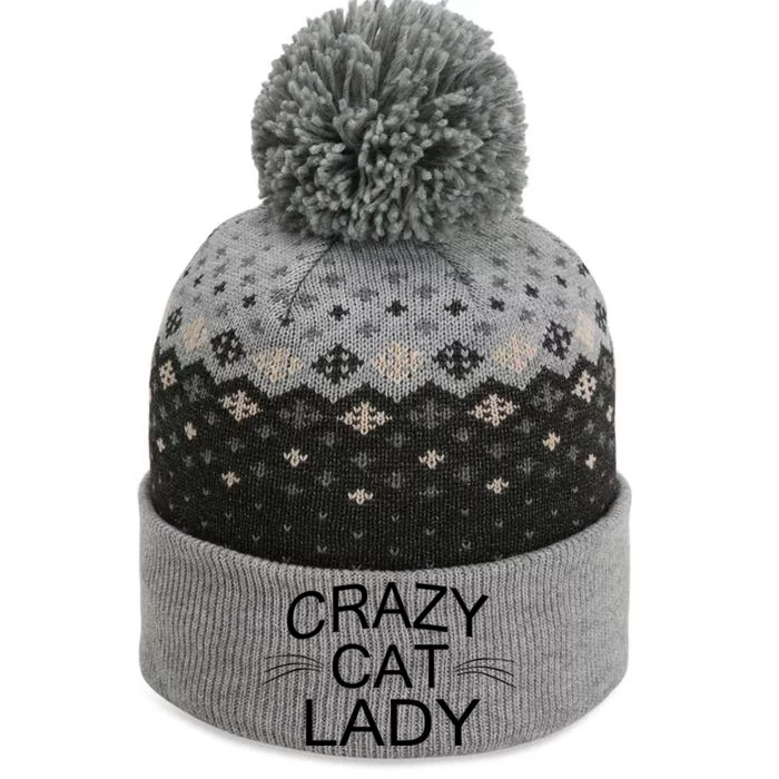 Crazy Cat Lady Whiskers The Baniff Cuffed Pom Beanie