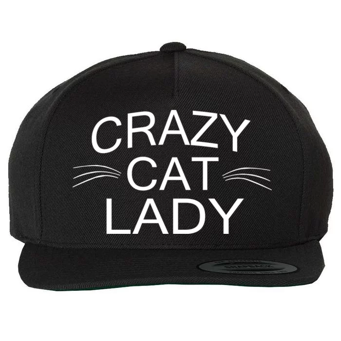 Crazy Cat Lady Whiskers Wool Snapback Cap