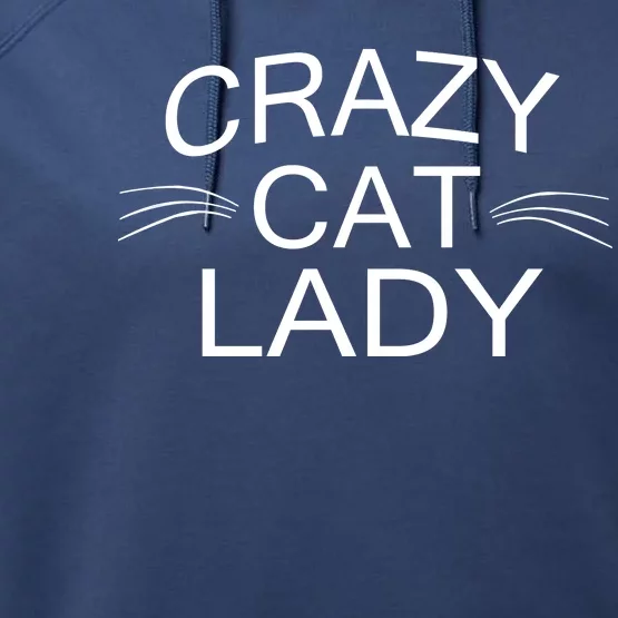 Crazy Cat Lady Whiskers Performance Fleece Hoodie