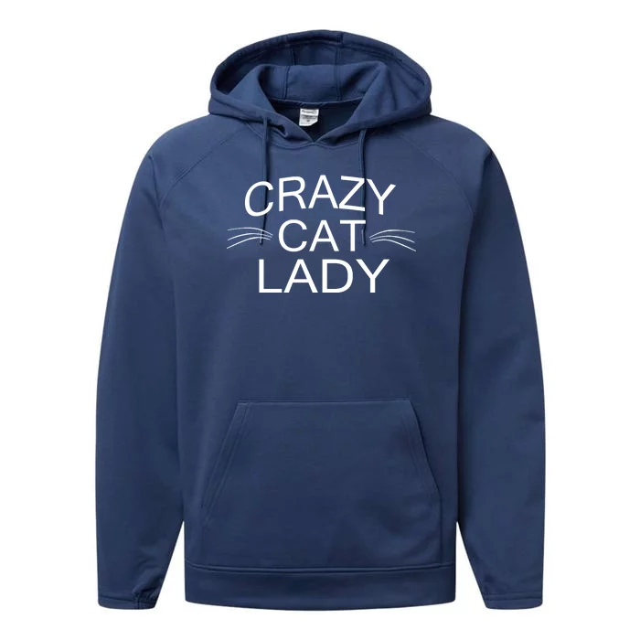 Crazy Cat Lady Whiskers Performance Fleece Hoodie