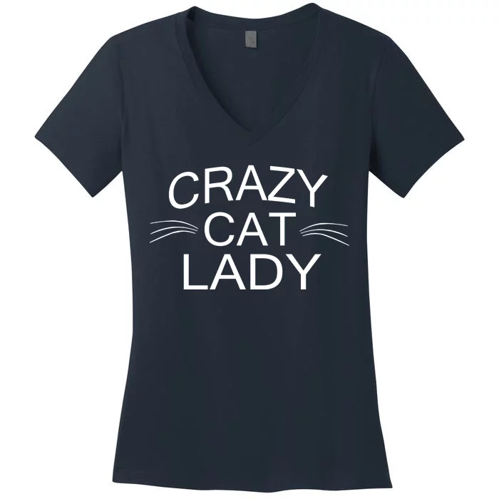 Crazy Cat Lady Whiskers Women's V-Neck T-Shirt