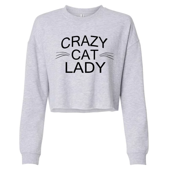 Crazy Cat Lady Whiskers Cropped Pullover Crew