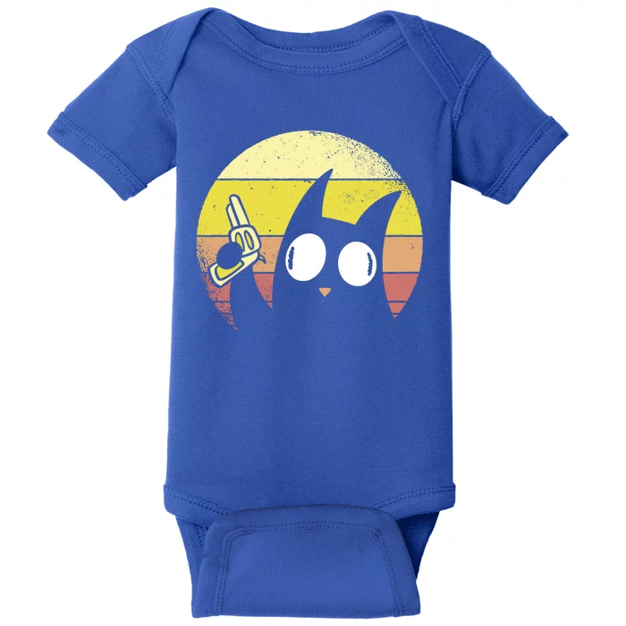 Crazy Cat Retro Sunset Baby Bodysuit