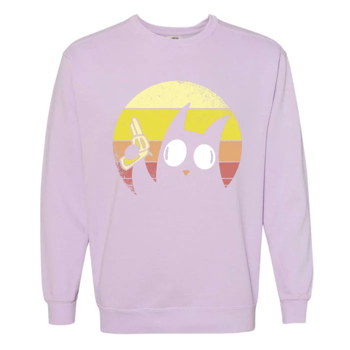 Crazy Cat Retro Sunset Garment-Dyed Sweatshirt