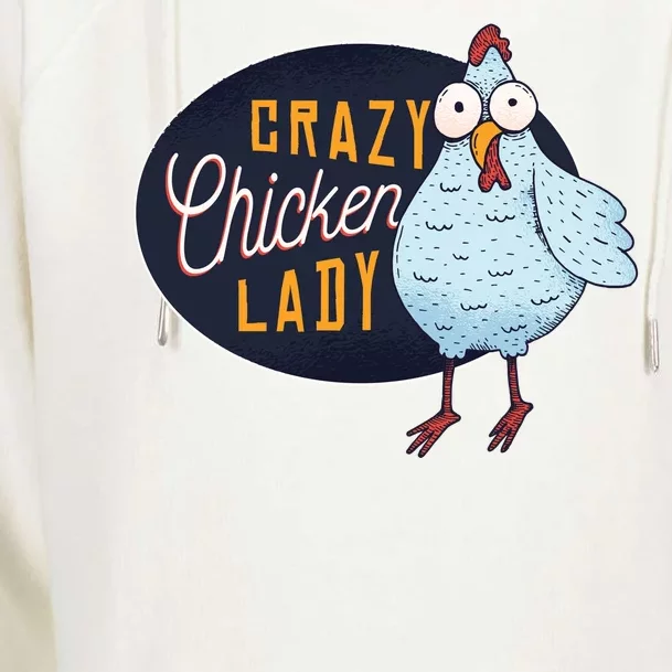 Crazy Chicken Lady Womens Funnel Neck Pullover Hood