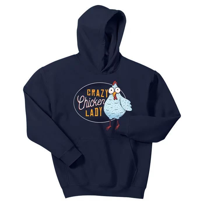 Crazy Chicken Lady Kids Hoodie