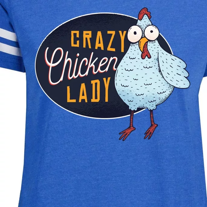 Crazy Chicken Lady Enza Ladies Jersey Football T-Shirt