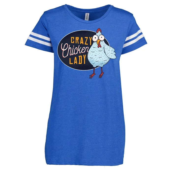 Crazy Chicken Lady Enza Ladies Jersey Football T-Shirt