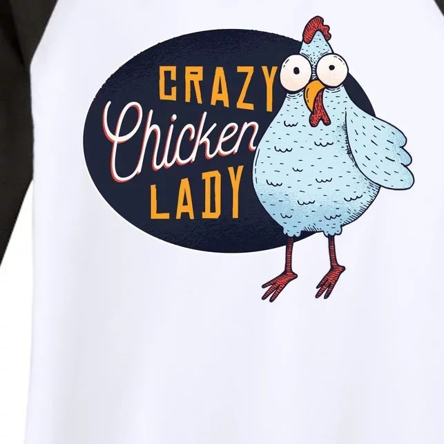 Crazy Chicken Lady Women's Tri-Blend 3/4-Sleeve Raglan Shirt