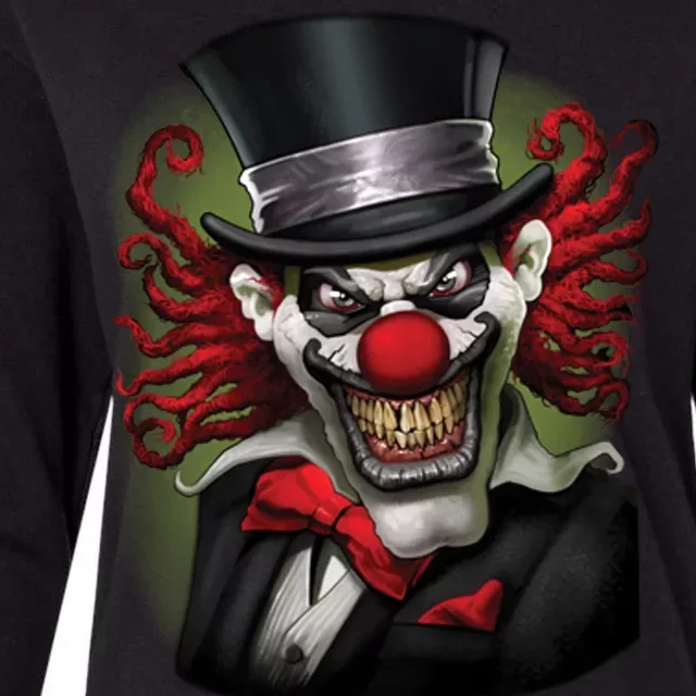 Crazy Clown Smiling Womens Cotton Relaxed Long Sleeve T-Shirt