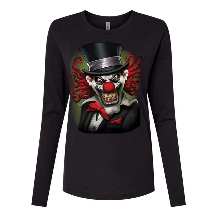 Crazy Clown Smiling Womens Cotton Relaxed Long Sleeve T-Shirt