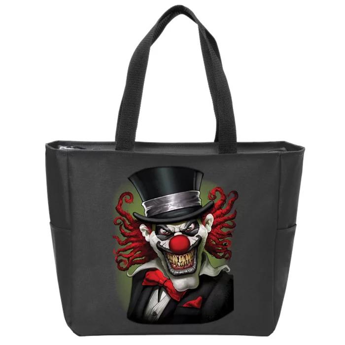 Crazy Clown Smiling Zip Tote Bag