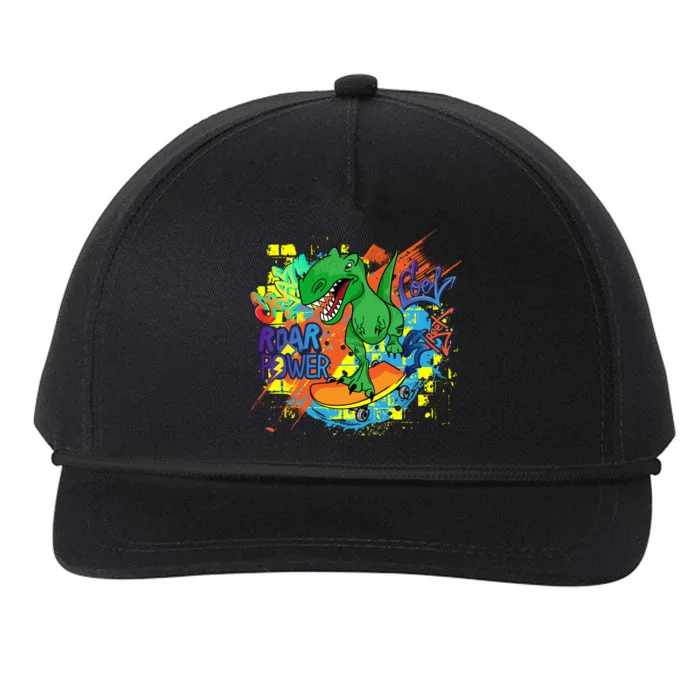 Crazy Cool Skateboarding T-Rex Snapback Five-Panel Rope Hat