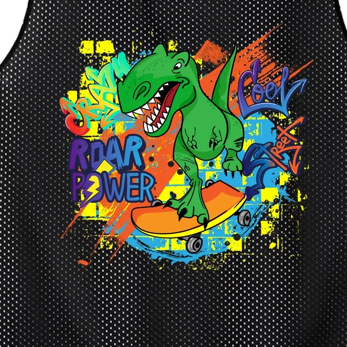 Crazy Cool Skateboarding T-Rex Mesh Reversible Basketball Jersey Tank