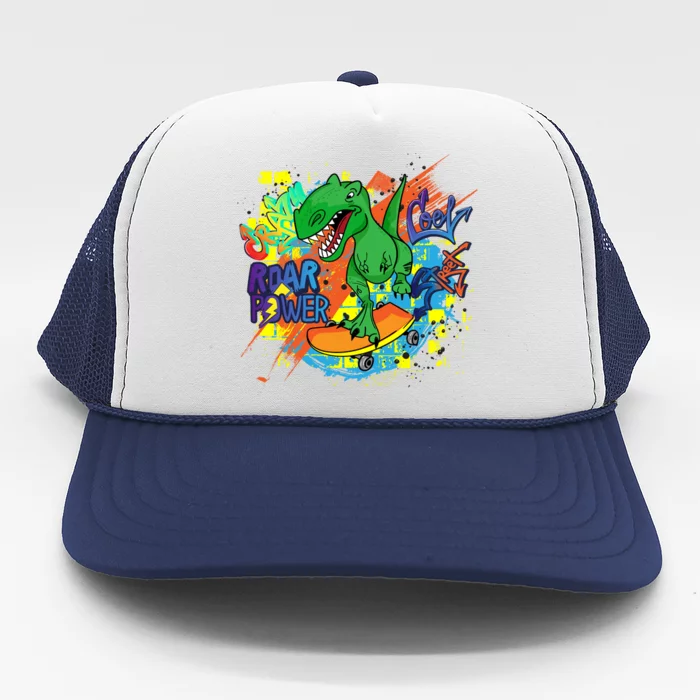 Crazy Cool Skateboarding T-Rex Trucker Hat