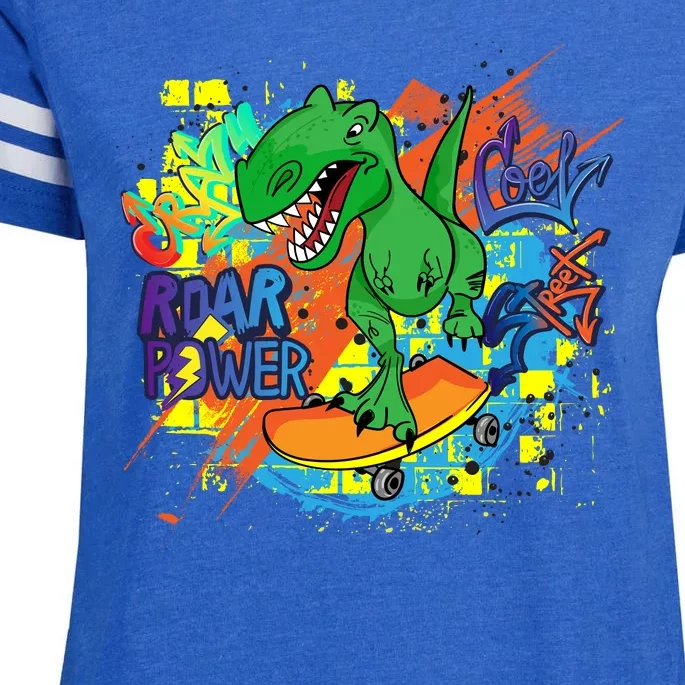 Crazy Cool Skateboarding T-Rex Enza Ladies Jersey Football T-Shirt