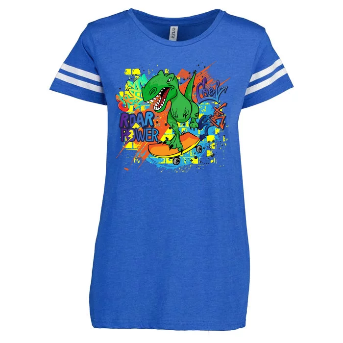 Crazy Cool Skateboarding T-Rex Enza Ladies Jersey Football T-Shirt