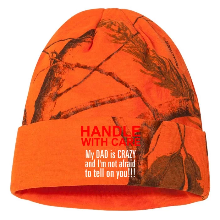 Crazy Dad - Handle With Care Funny Kati - 12in Camo Beanie