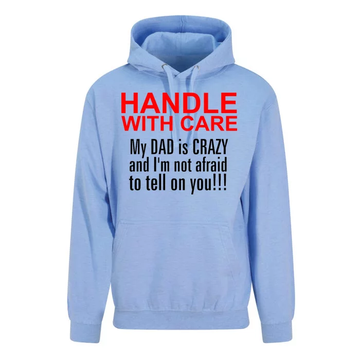 Crazy Dad - Handle With Care Funny Unisex Surf Hoodie