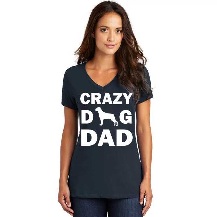 Crazy Dog Dad Women's V-Neck T-Shirt