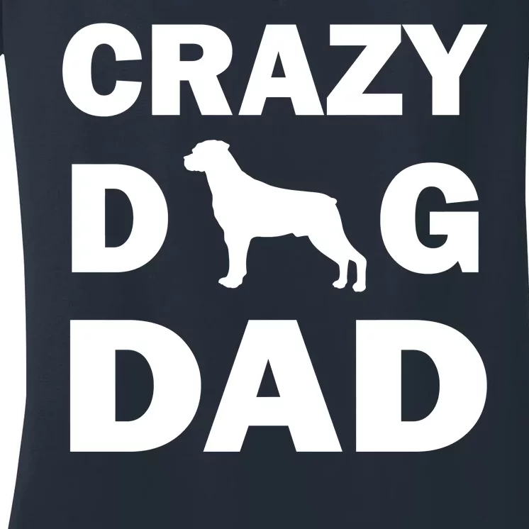 Crazy Dog Dad Women's V-Neck T-Shirt