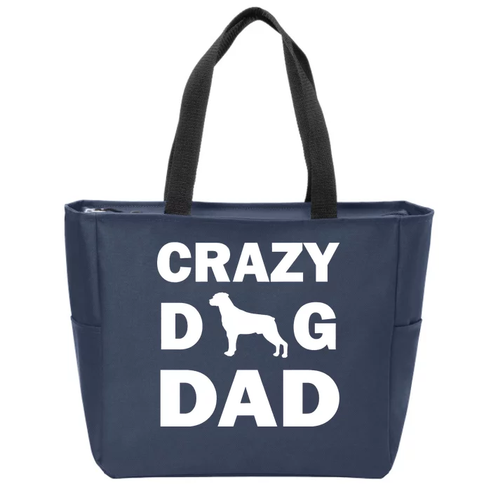 Crazy Dog Dad Zip Tote Bag