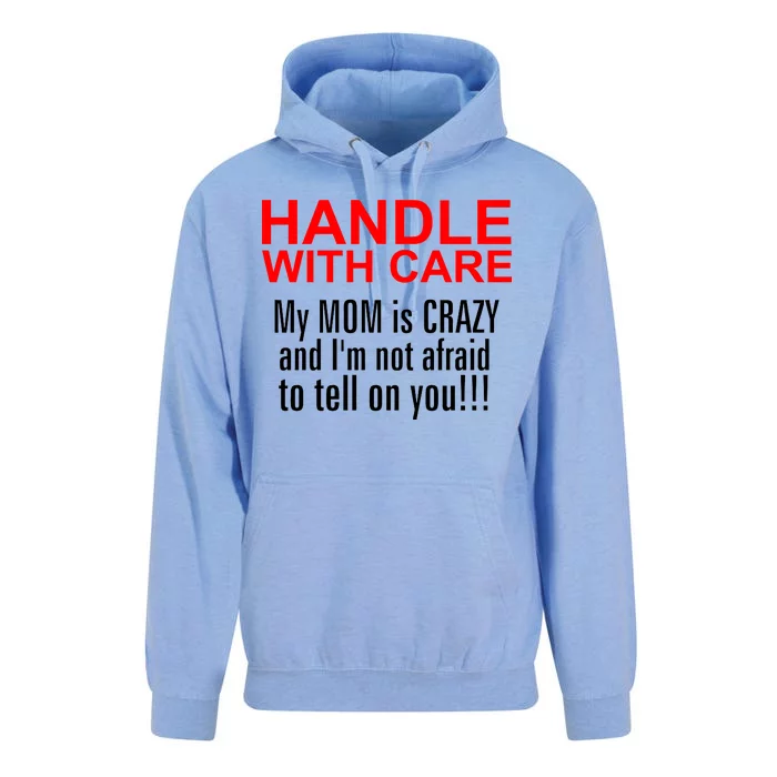 Crazy Mom - Handle With Care Funny Unisex Surf Hoodie