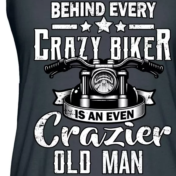 Crazy Old Biker Man Ladies Essential Flowy Tank