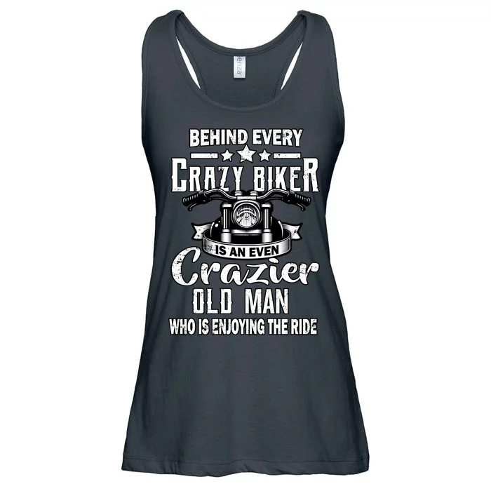 Crazy Old Biker Man Ladies Essential Flowy Tank