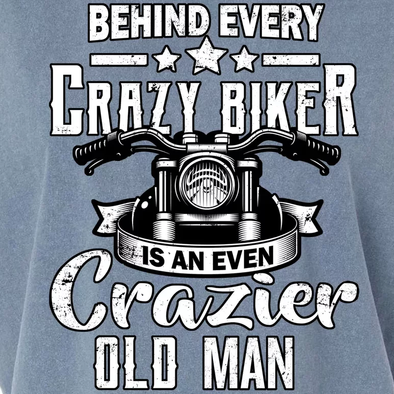 Crazy Old Biker Man Garment-Dyed Women's Muscle Tee