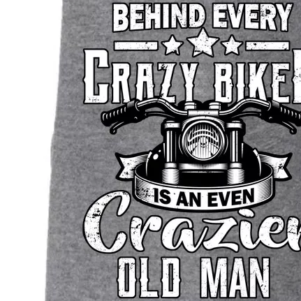 Crazy Old Biker Man Doggie 3-End Fleece Hoodie