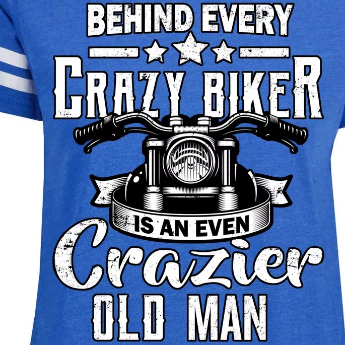 Crazy Old Biker Man Enza Ladies Jersey Football T-Shirt