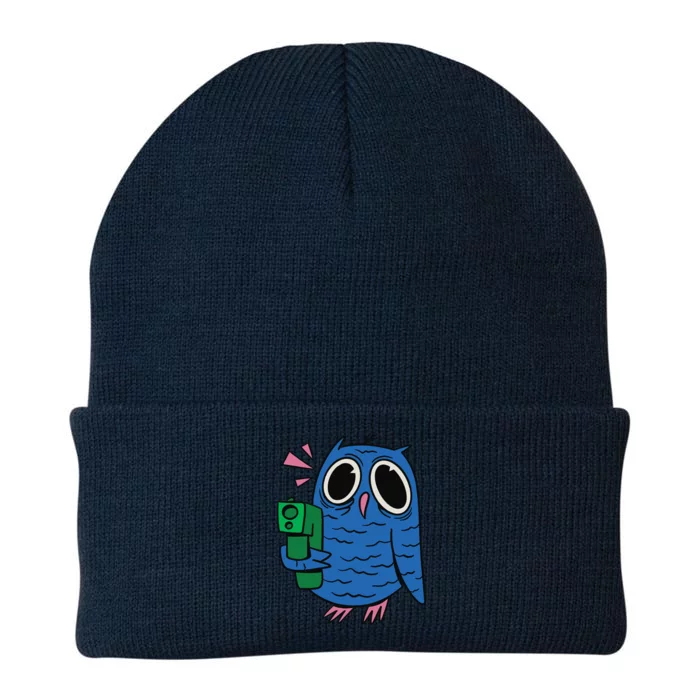 Crazy Owl Gun Knit Cap Winter Beanie