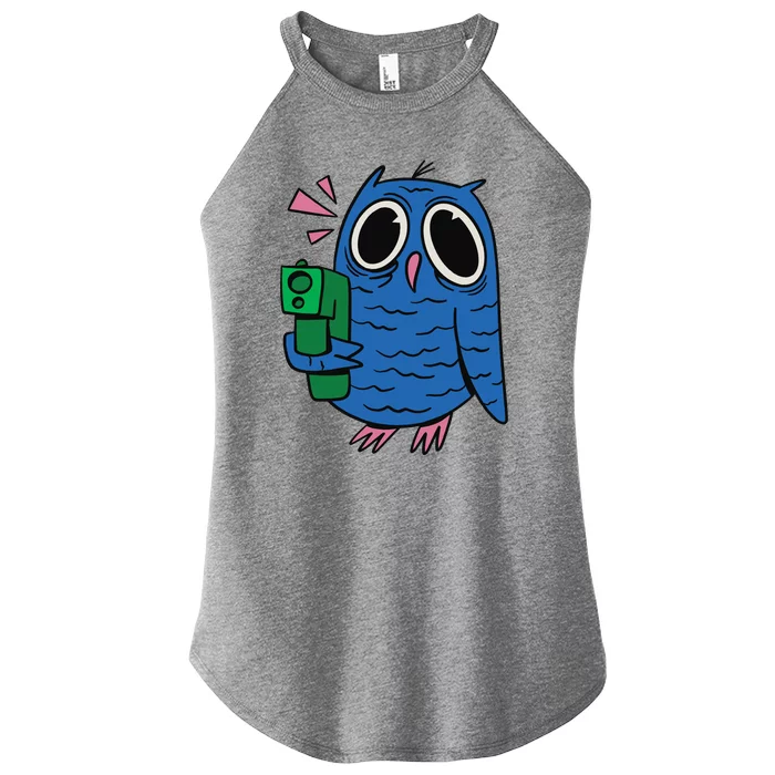 Crazy Owl Gun Women’s Perfect Tri Rocker Tank