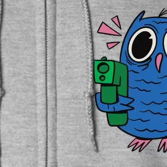 Crazy Owl Gun Full Zip Hoodie