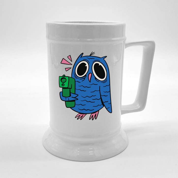 Crazy Owl Gun Front & Back Beer Stein